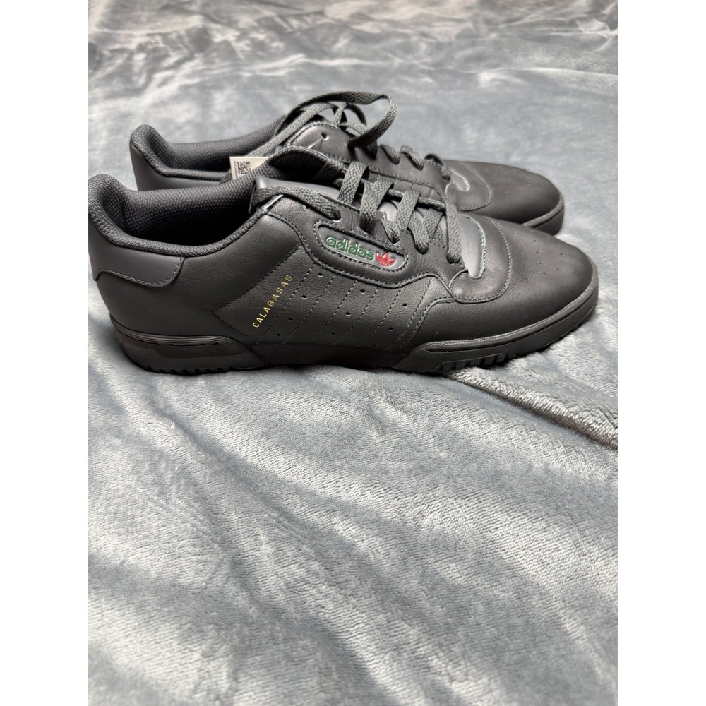 Adidas x Yeezy Powerphase Calabasas Core Black Leather Sneakers Size 10 1/2 Mens